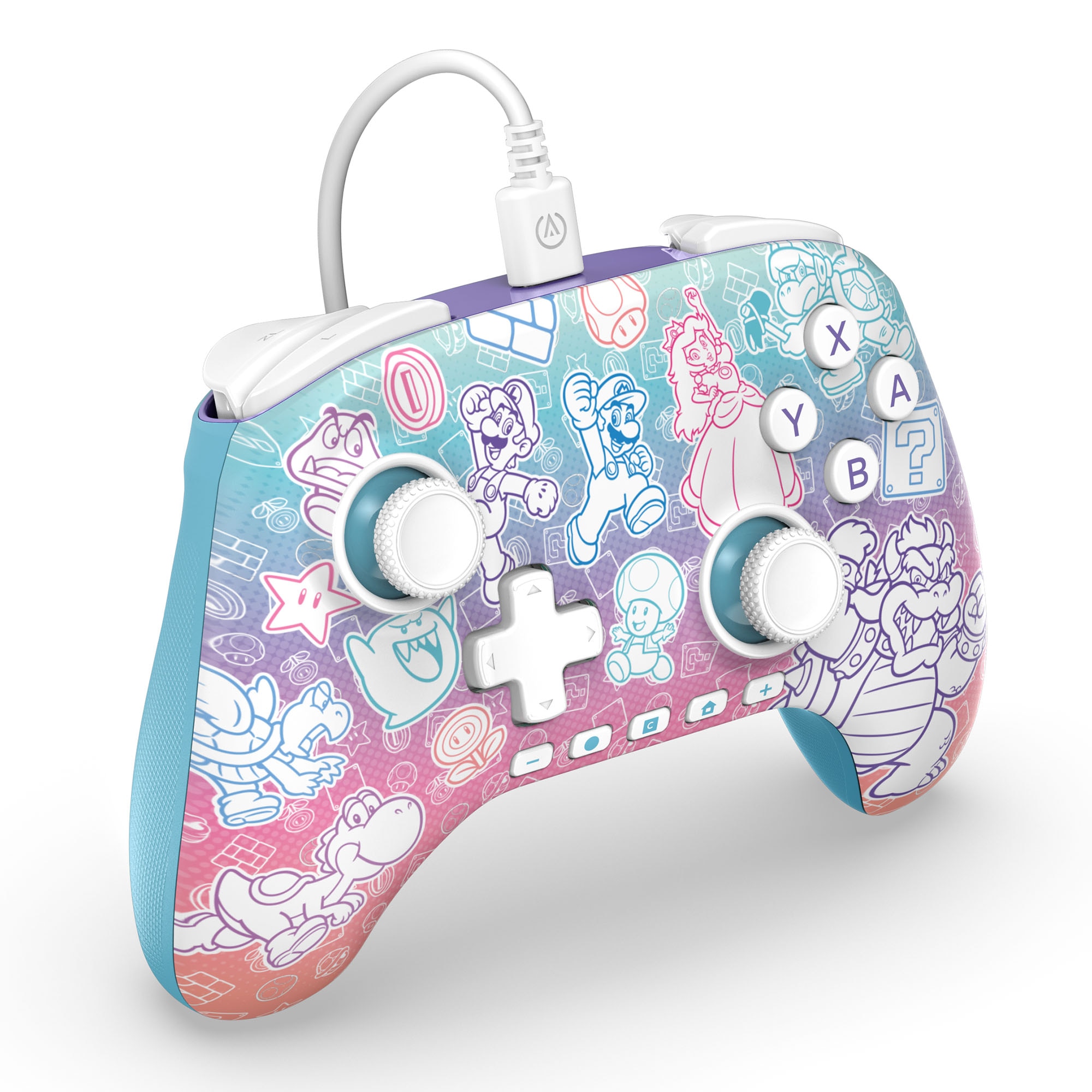 PowerA 任天堂 Switch 2 官方授權有線遊戲手掣 - 蘑菇王國 (NSGP0526-01)