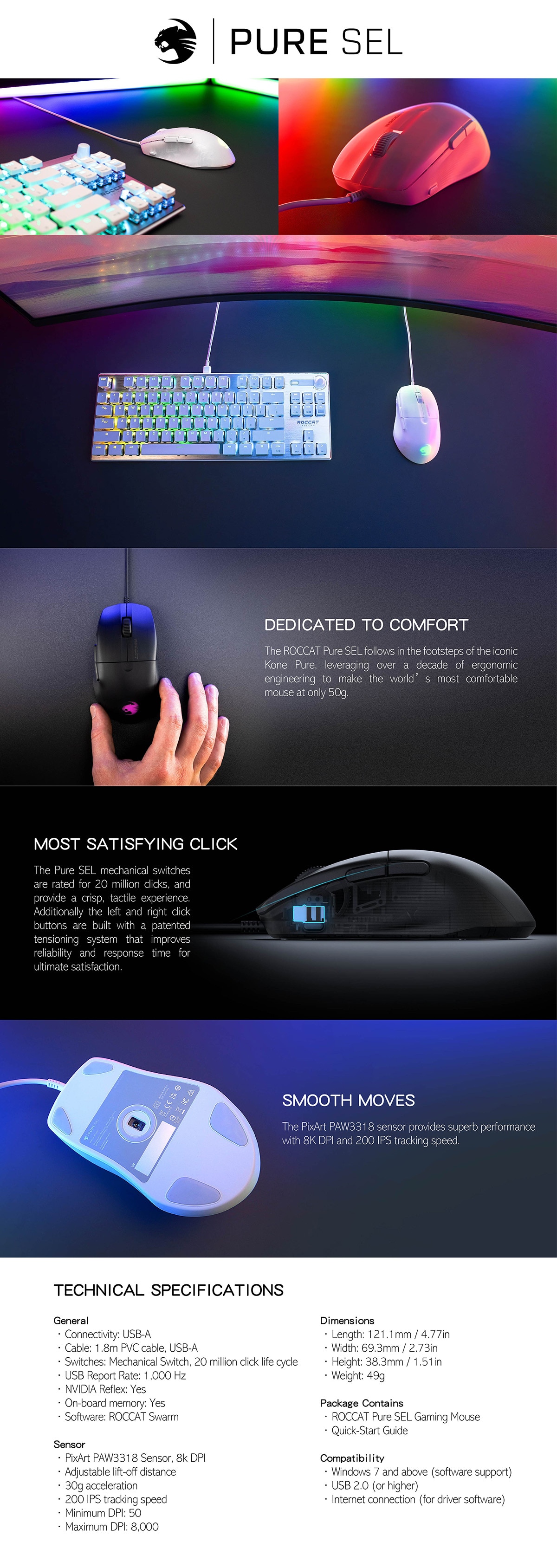 ROCCAT Pure SEL Ultra-lightweight Gaming Mouse