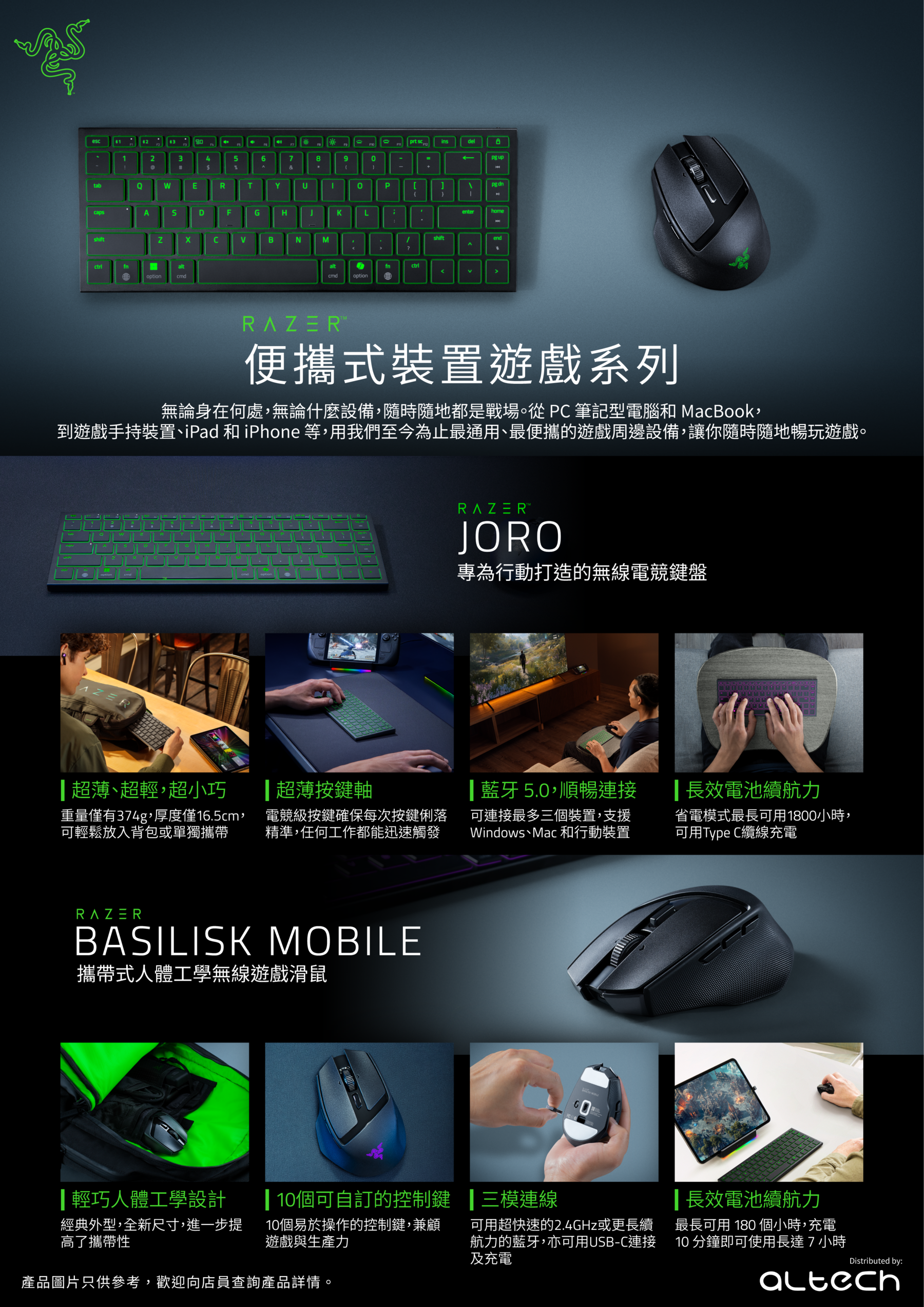 Razer 雷蛇 Joro 75% 便攜無線遊戲鍵盤