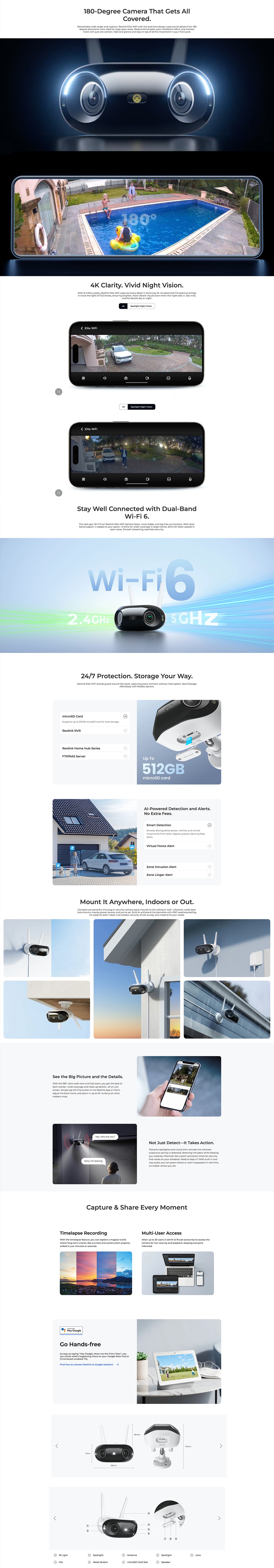 Reolink Elite WiFi 戶外防水雙鏡頭4K攝像頭