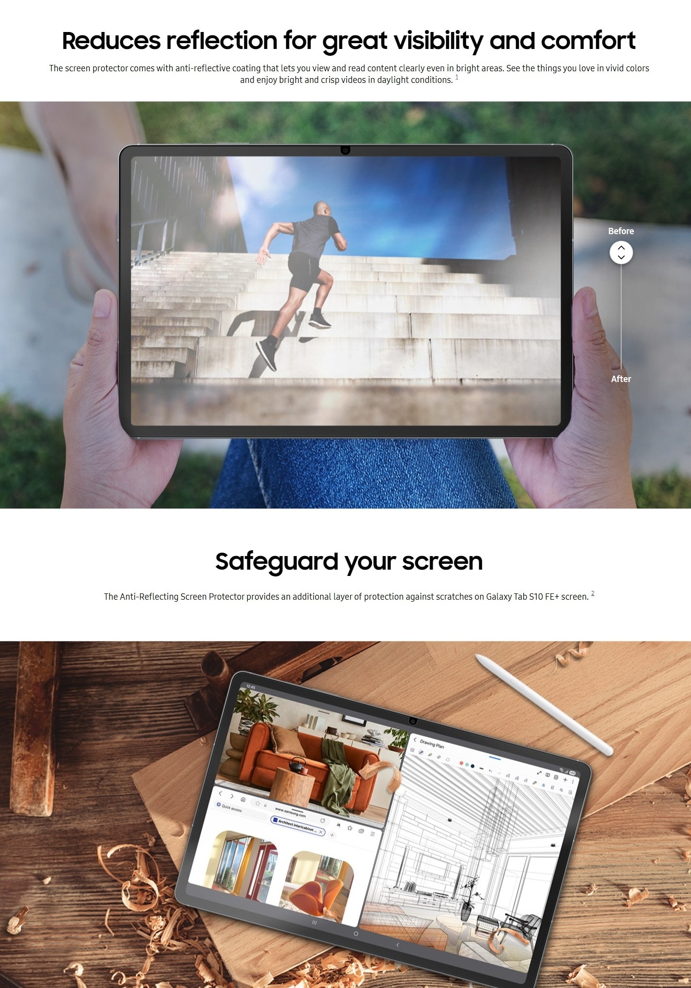 SAMSUNG Galaxy Tab S10FE+ Anti-reflecting Screen Protector