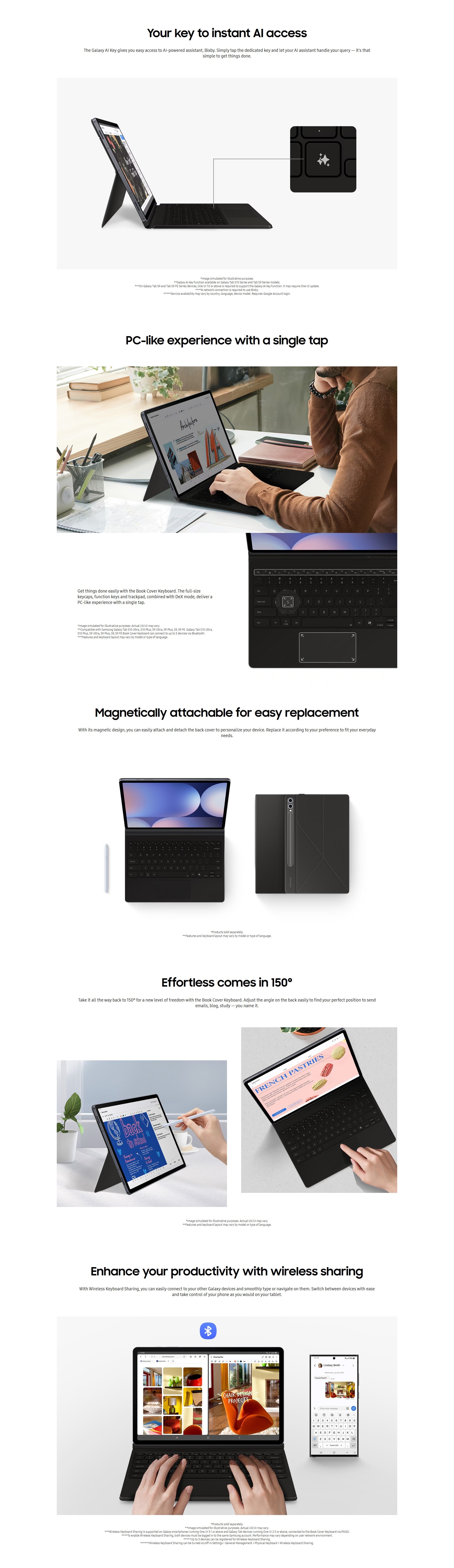 SAMSUNG Galaxy Tab S10FE/Lite Book Cover Keyboard - AI Key