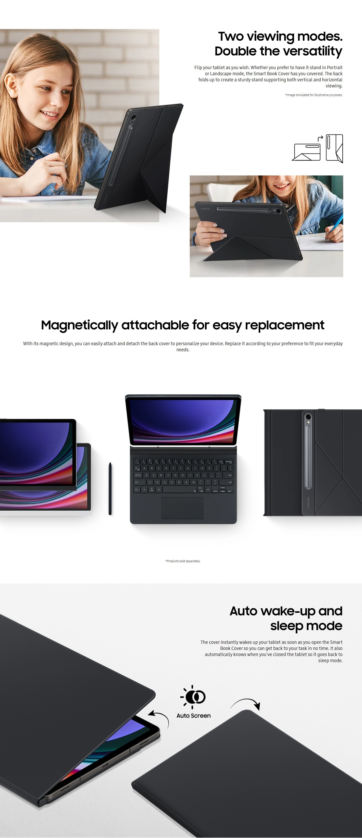 SAMSUNG Galaxy Tab S10FE/Lite Smart Book Cover