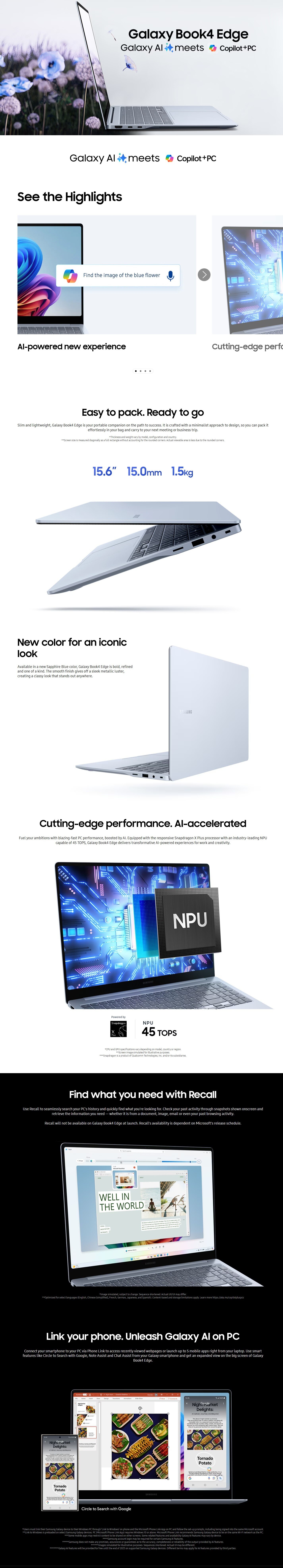 SAMSUNG Galaxy Book4 Edge Notebook