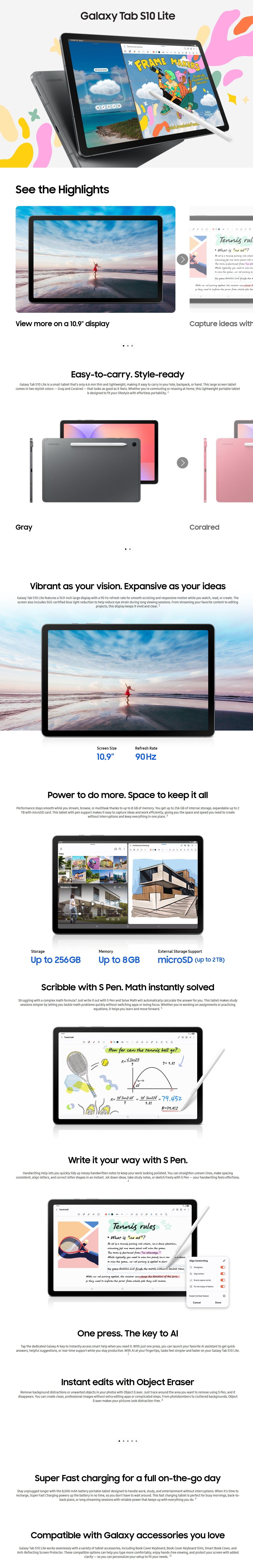 SAMSUNG Galaxy Tab S10 Lite Tablet