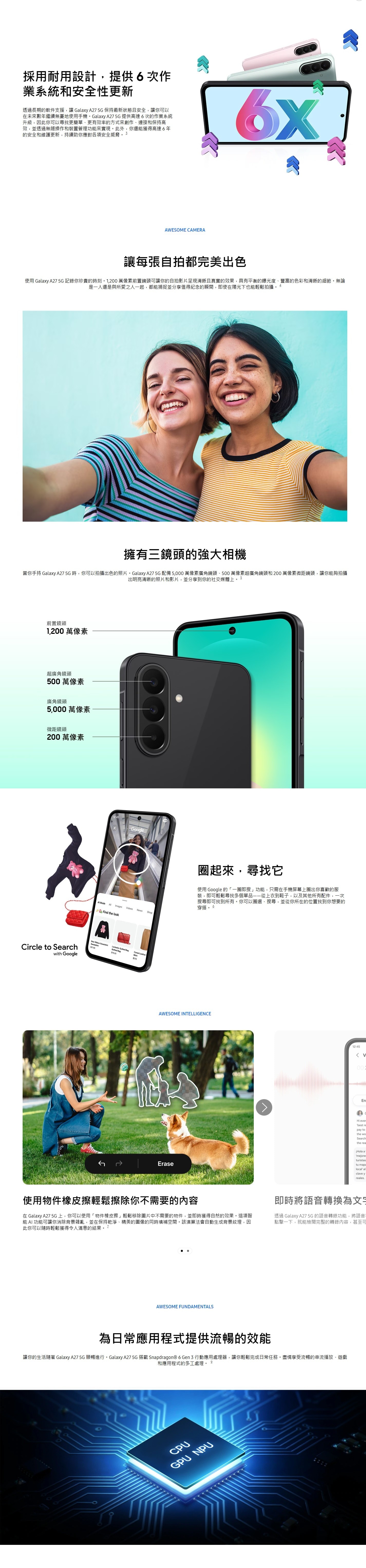 SAMSUNG 三星電子 Galaxy A27 智能手機