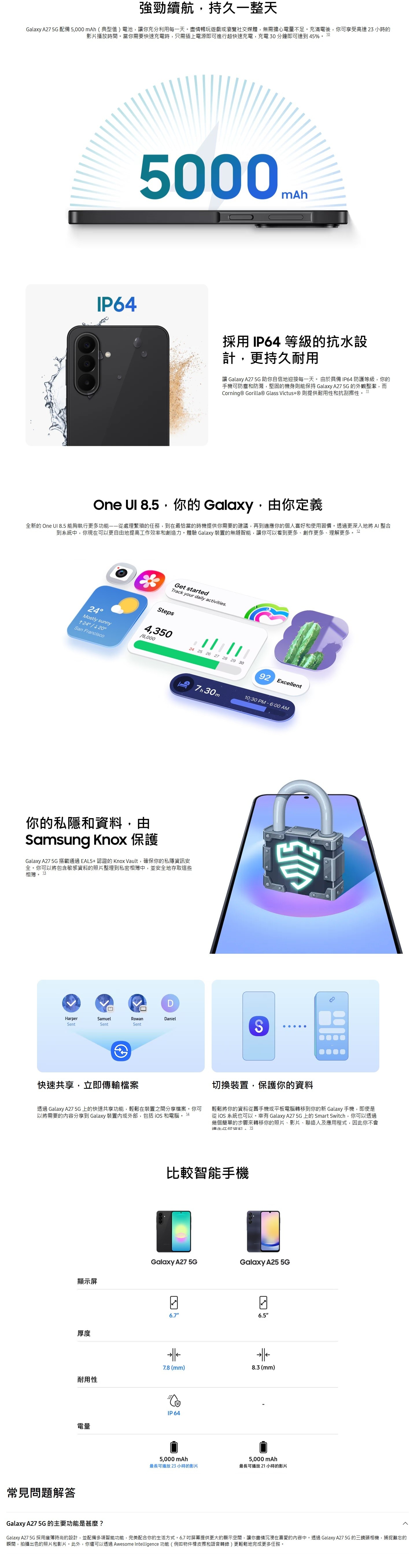 SAMSUNG 三星電子 Galaxy A27 智能手機