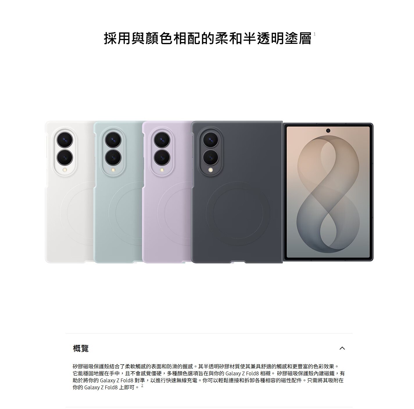 SAMSUNG 三星電子 Galaxy Z Fold8 矽膠磁吸保護殼