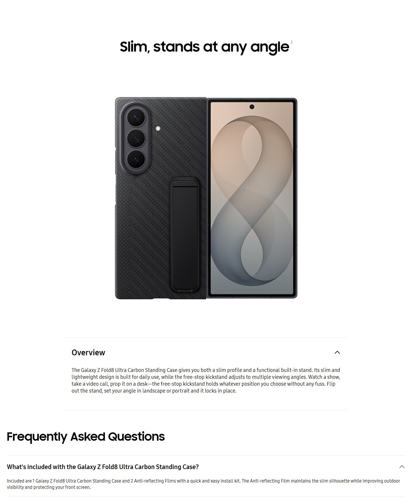 SAMSUNG Galaxy Z Fold8 Ultra Carbon Standing Case