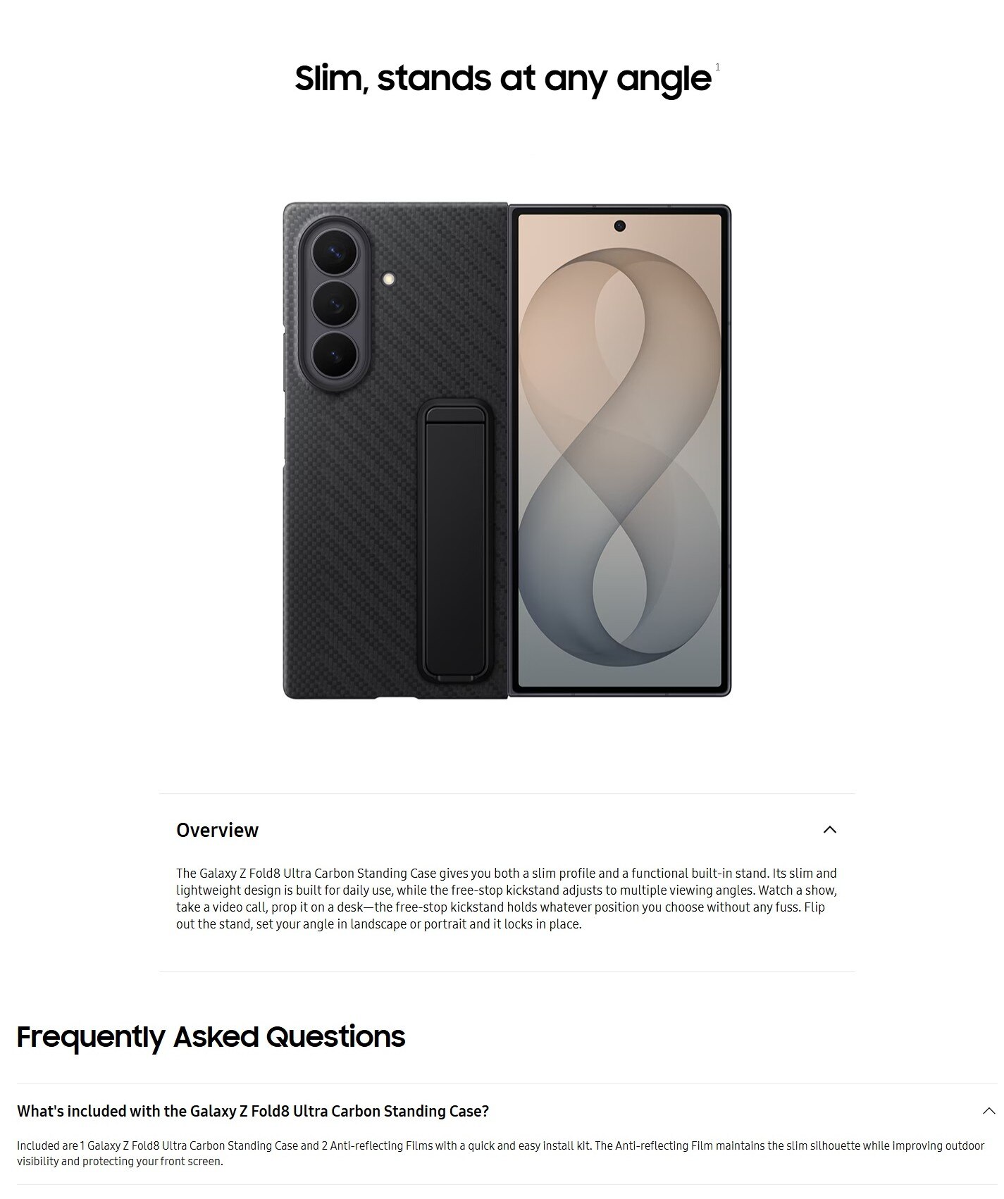 SAMSUNG Galaxy Z Fold8 Carbon Standing Case