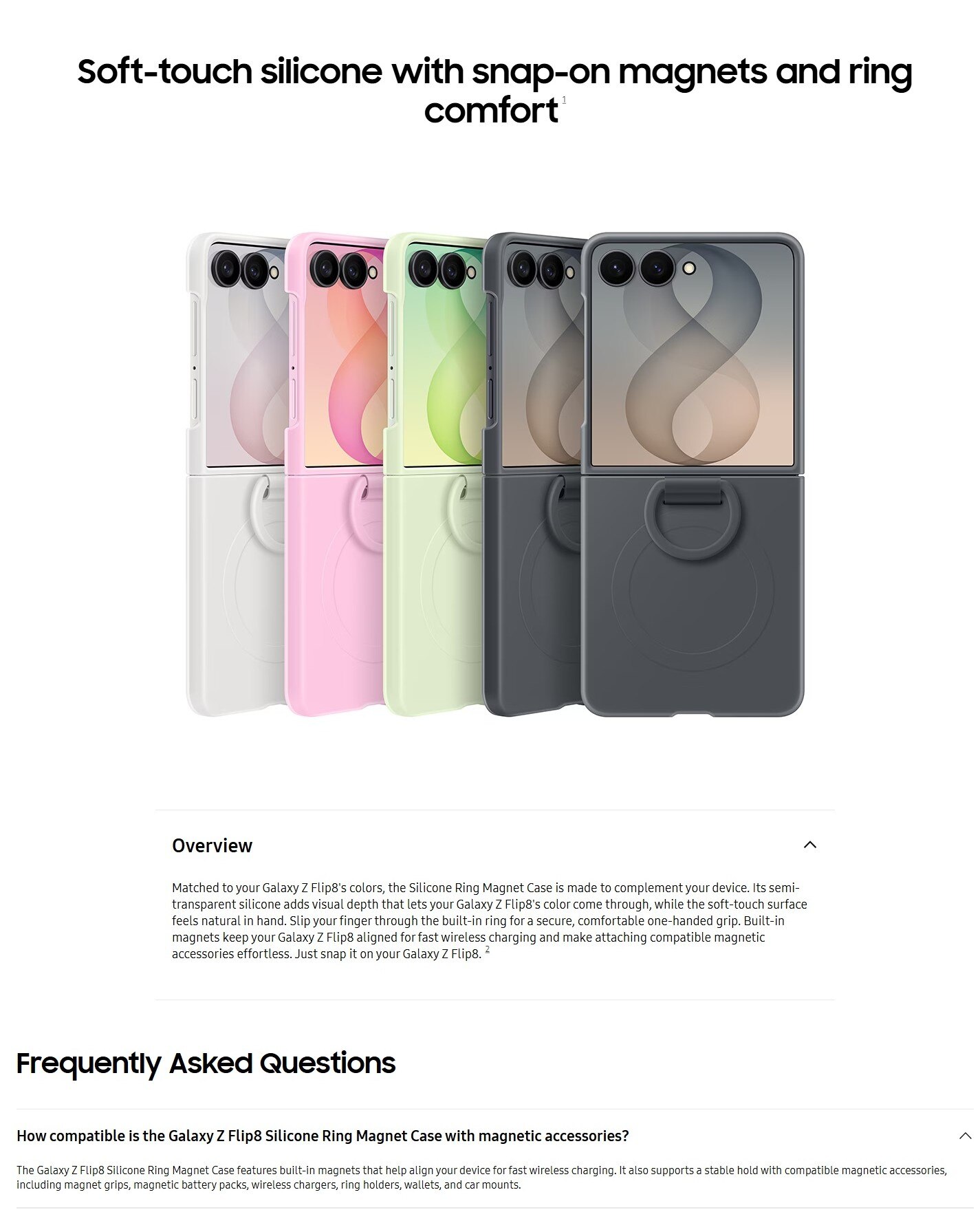 SAMSUNG Galaxy Z Flip8 Silicone Ring Magnet Case