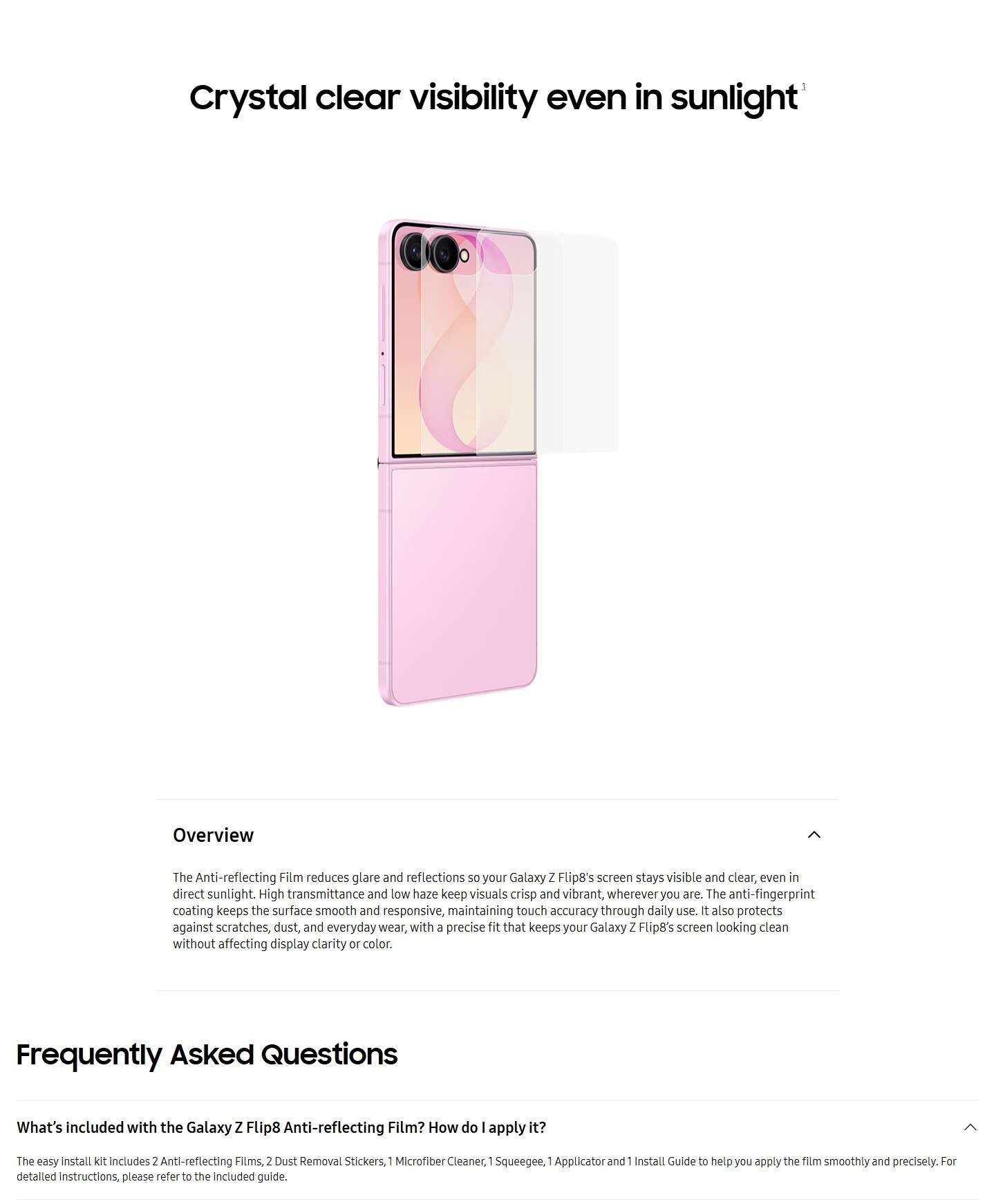 SAMSUNG Galaxy Z Flip8 Anti-reflecting Film