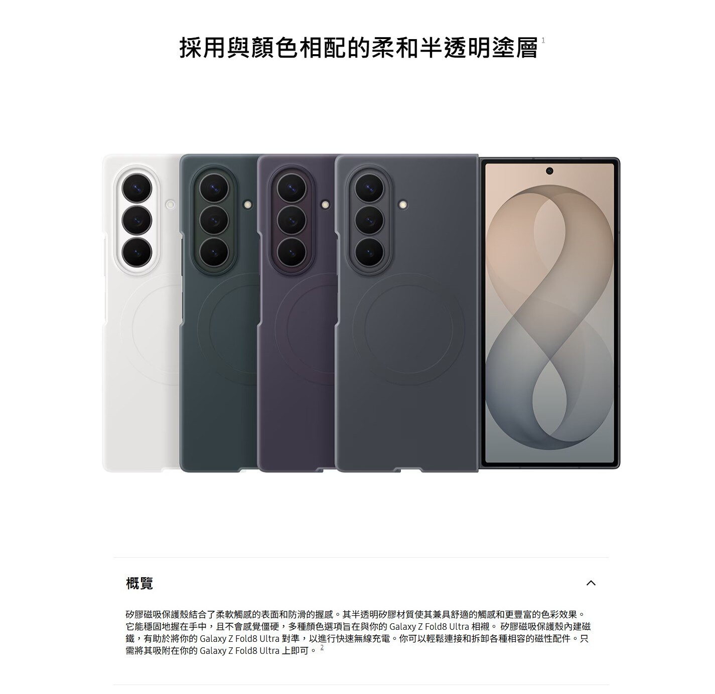 SAMSUNG 三星電子 Galaxy Z Fold8 Ultra 矽膠磁吸保護殼