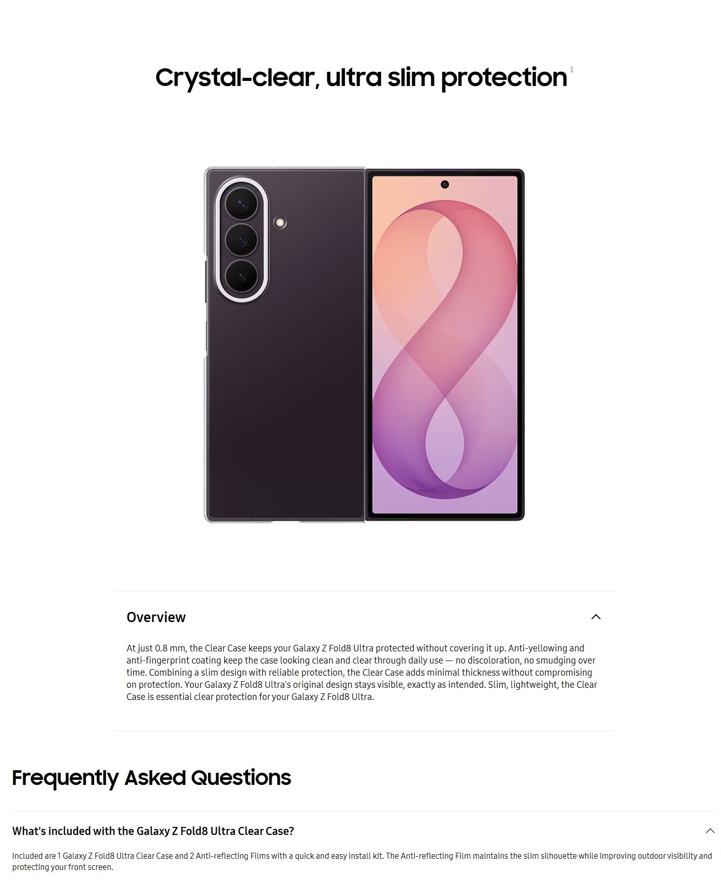SAMSUNG Galaxy Z Fold8 Ultra Clear Case