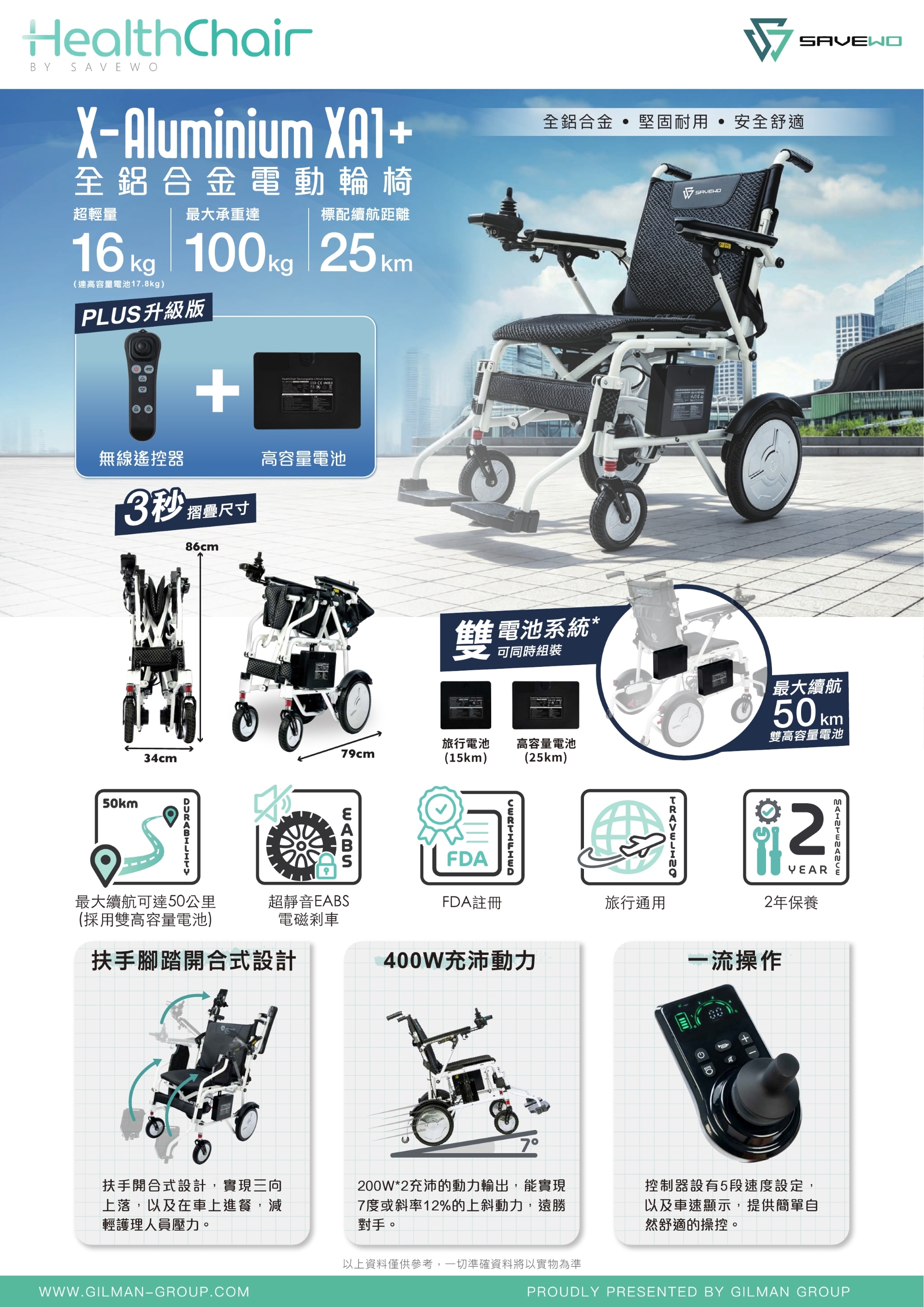 SAVEWO XA1+ Healthchair X Aluminum