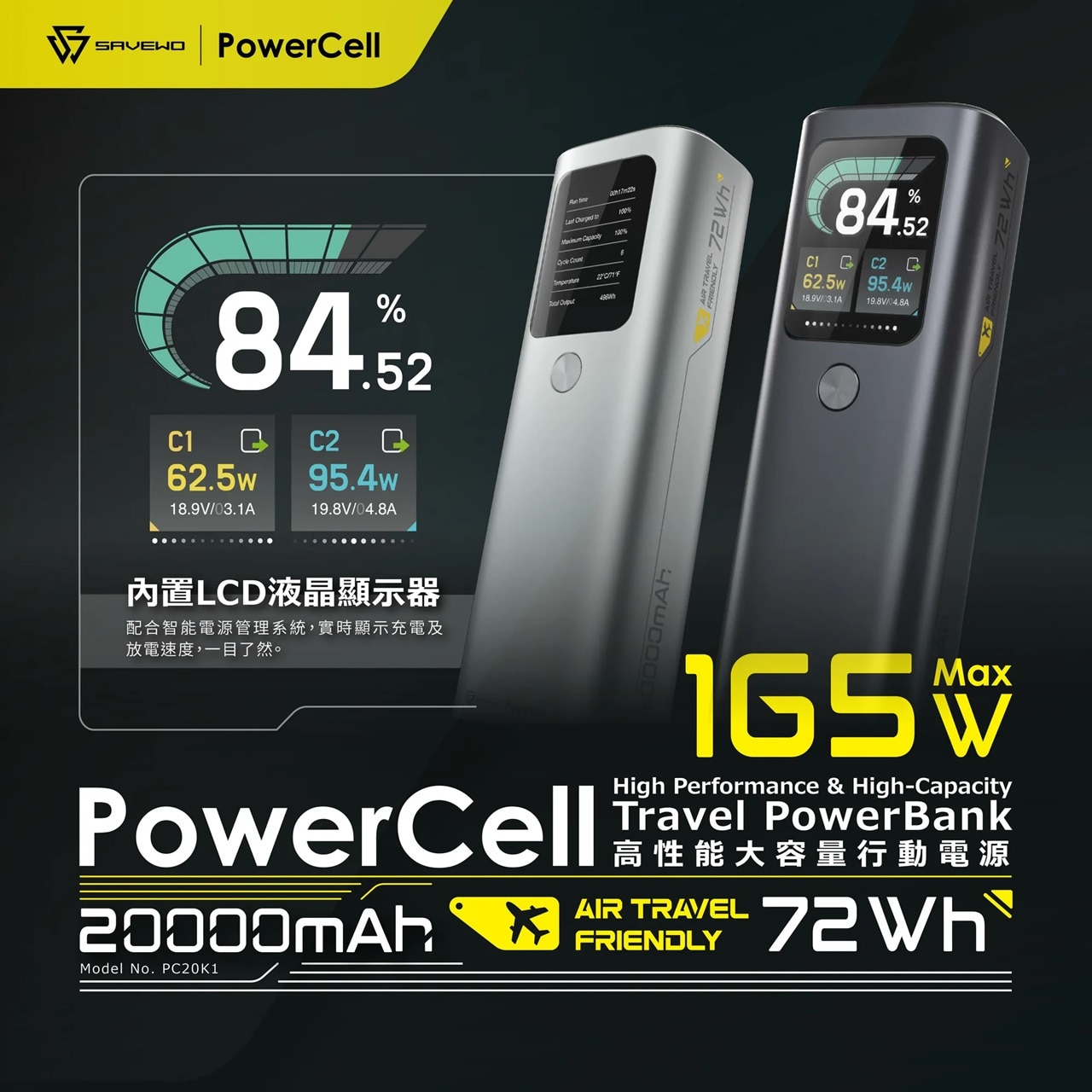 SAVEWO PowerCell PC20K1 移動電源