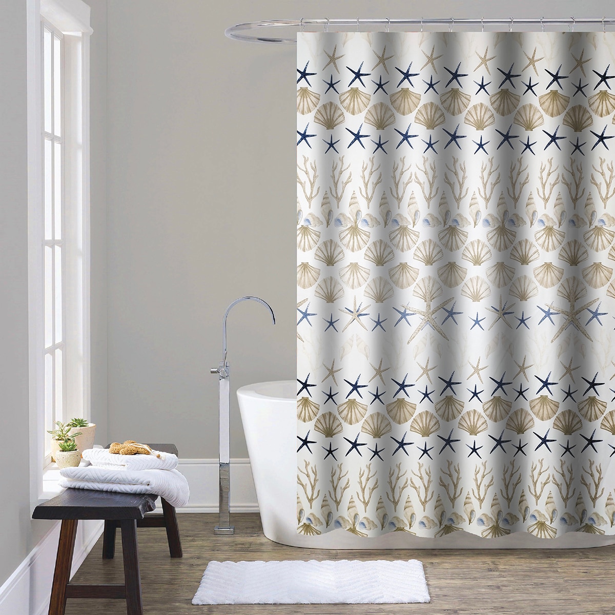 SOKO FQ-H010 Polyester Shower Curtain 180cm x 180cm (H) (Random colour)