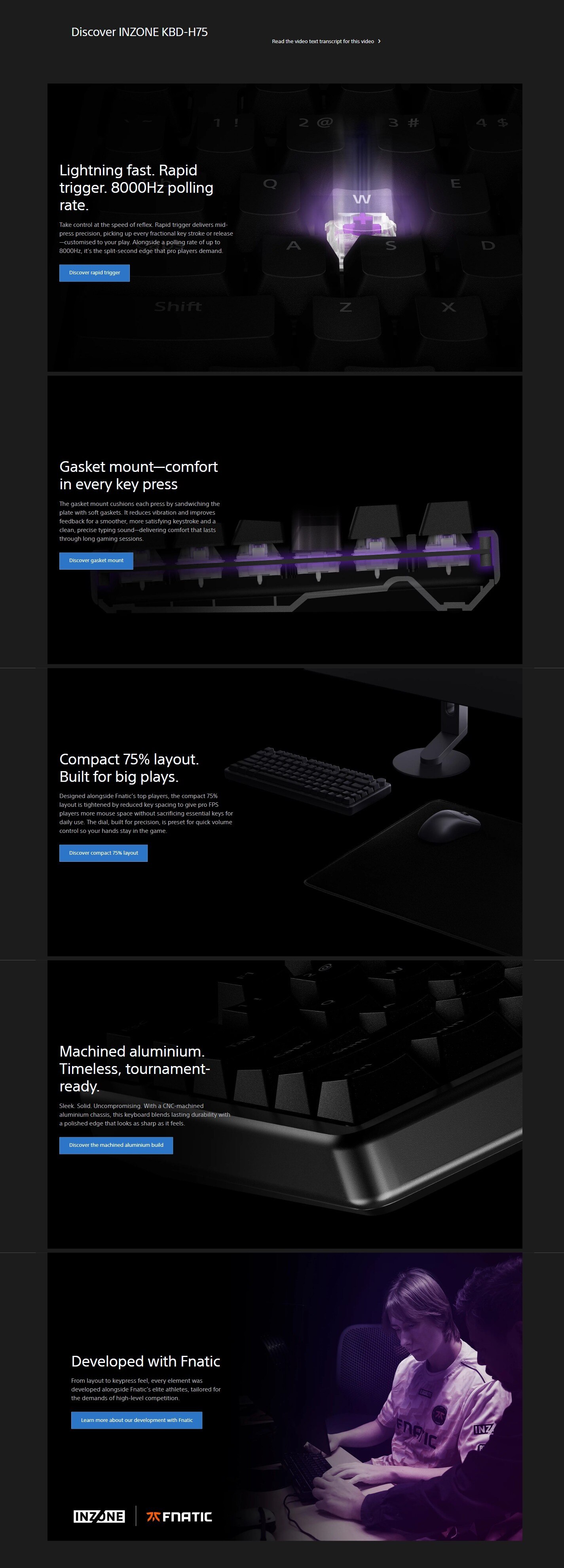 SONY INZONE KBD-H75 Gaming Keyboard