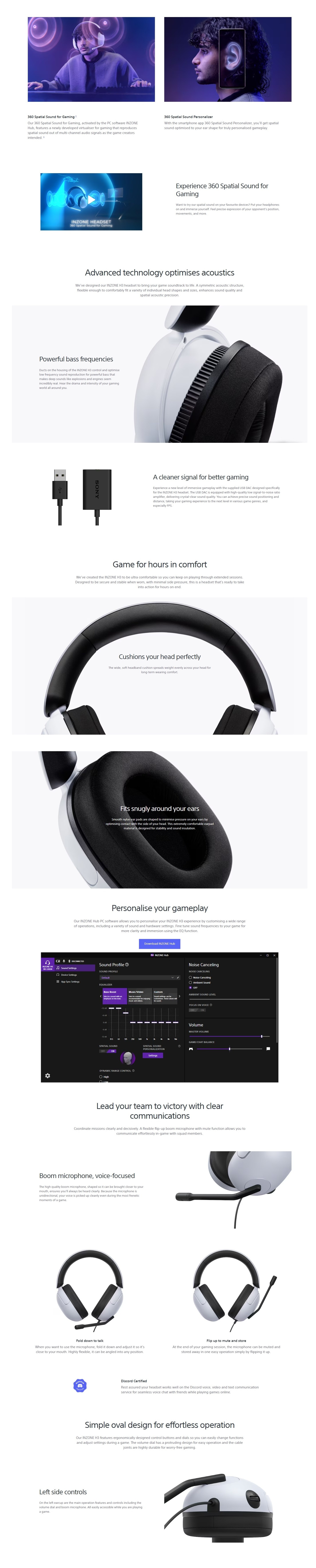 SONY INZONE H3 Wired Gaming Headset