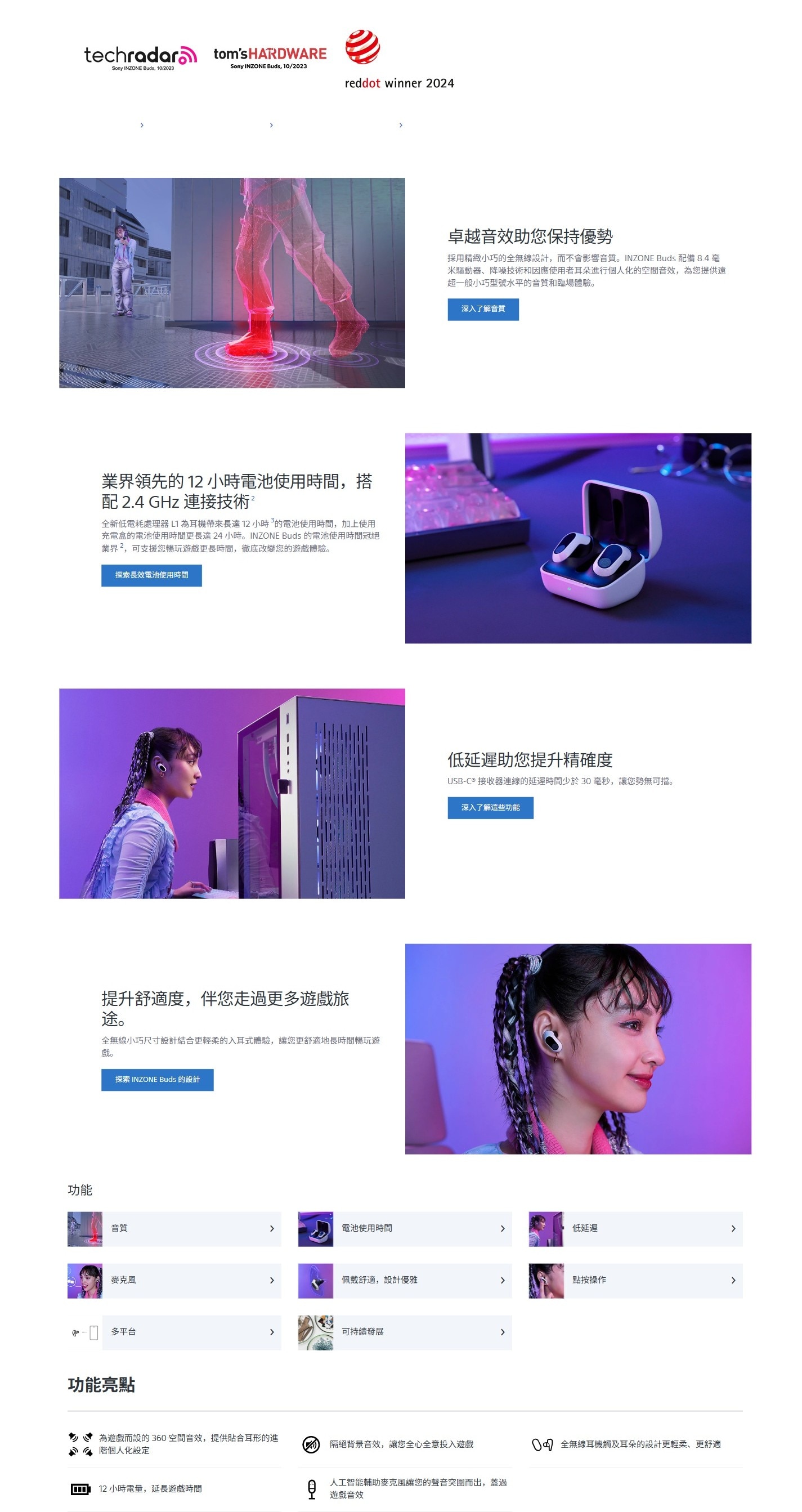 SONY 索尼 INZONE Buds 全無線降噪遊戲耳機