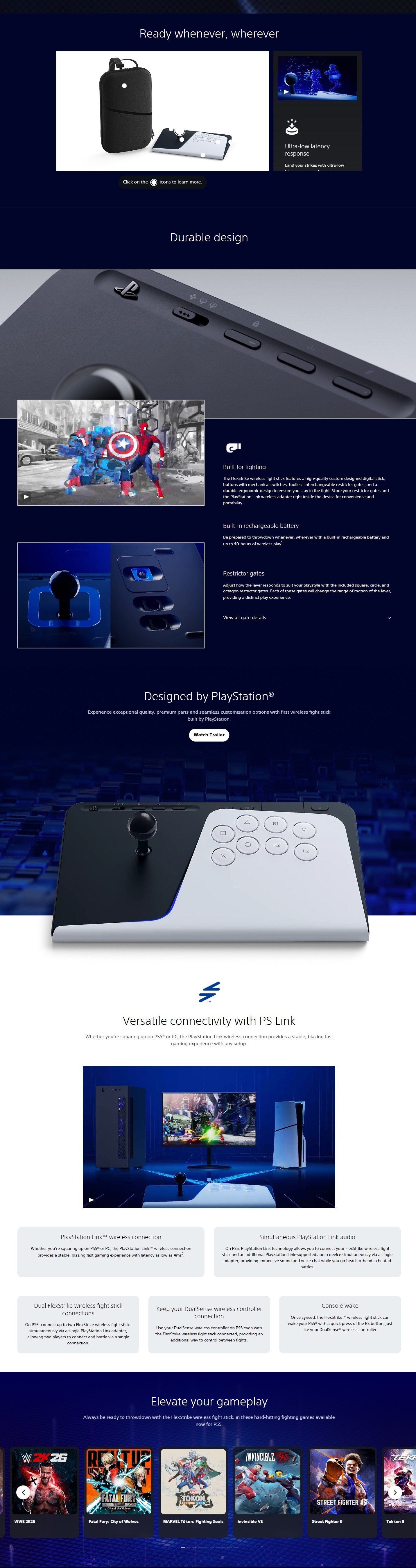 SONY PlayStation FlexStrike Wireless Fight Stick