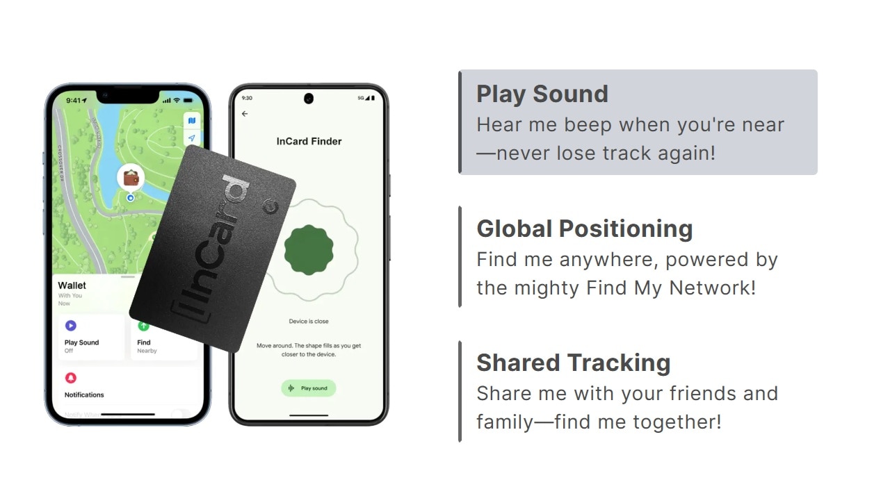 Seinxon InCard Finder全球定位追蹤卡 for Google Find My Device & Apple Find My