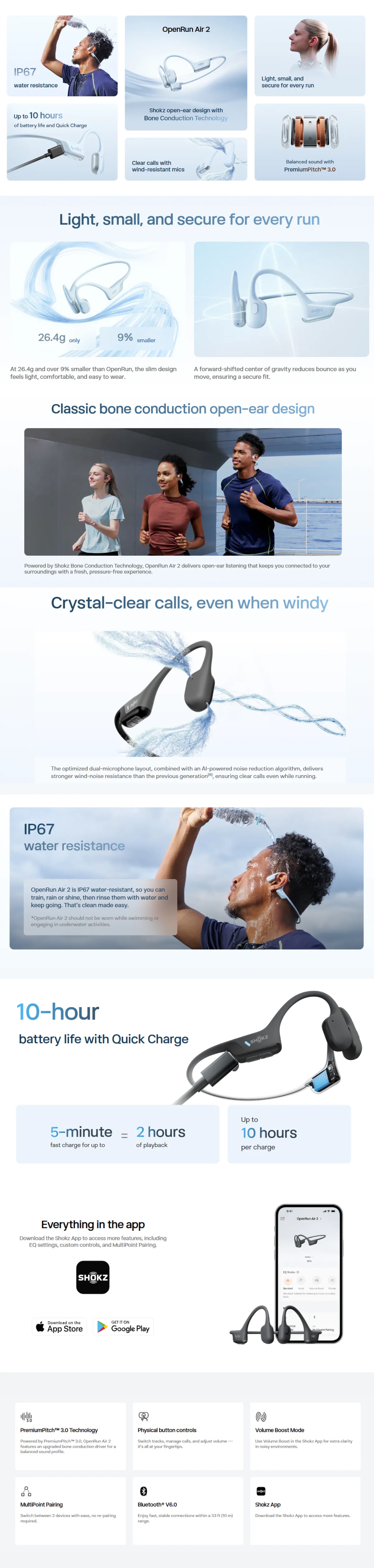 Shokz OpenRun Air 2 (S610) Bluetooth Headset