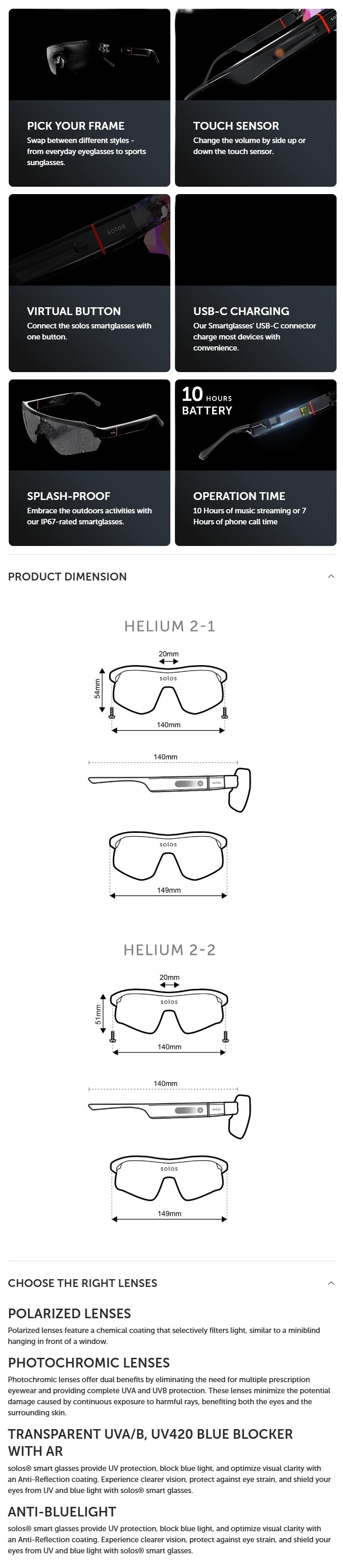 Solos AirGo 3 Helium 2 智能眼鏡