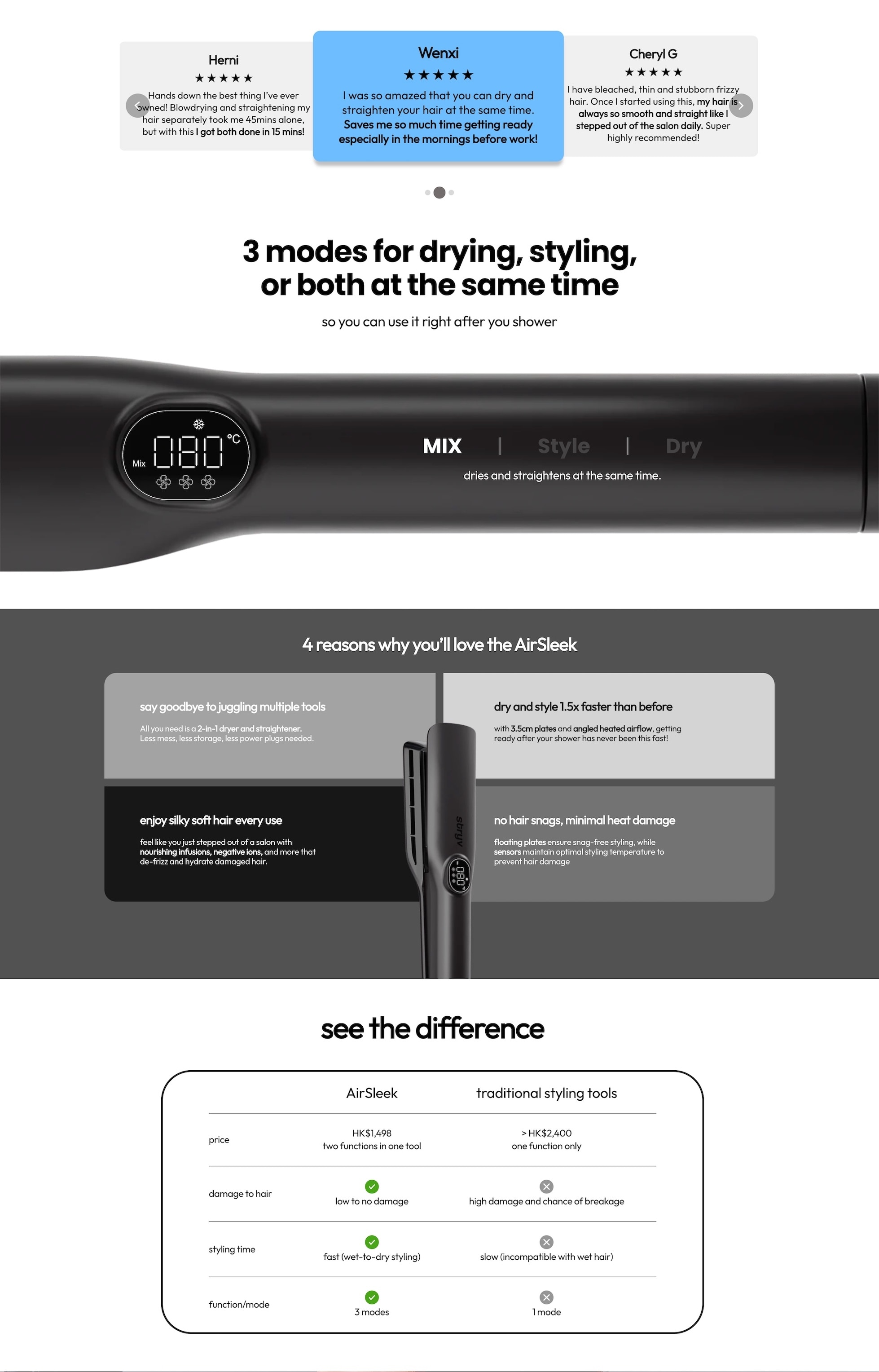 Stryv AirSleek Airflow + Heating Plate Straightener
