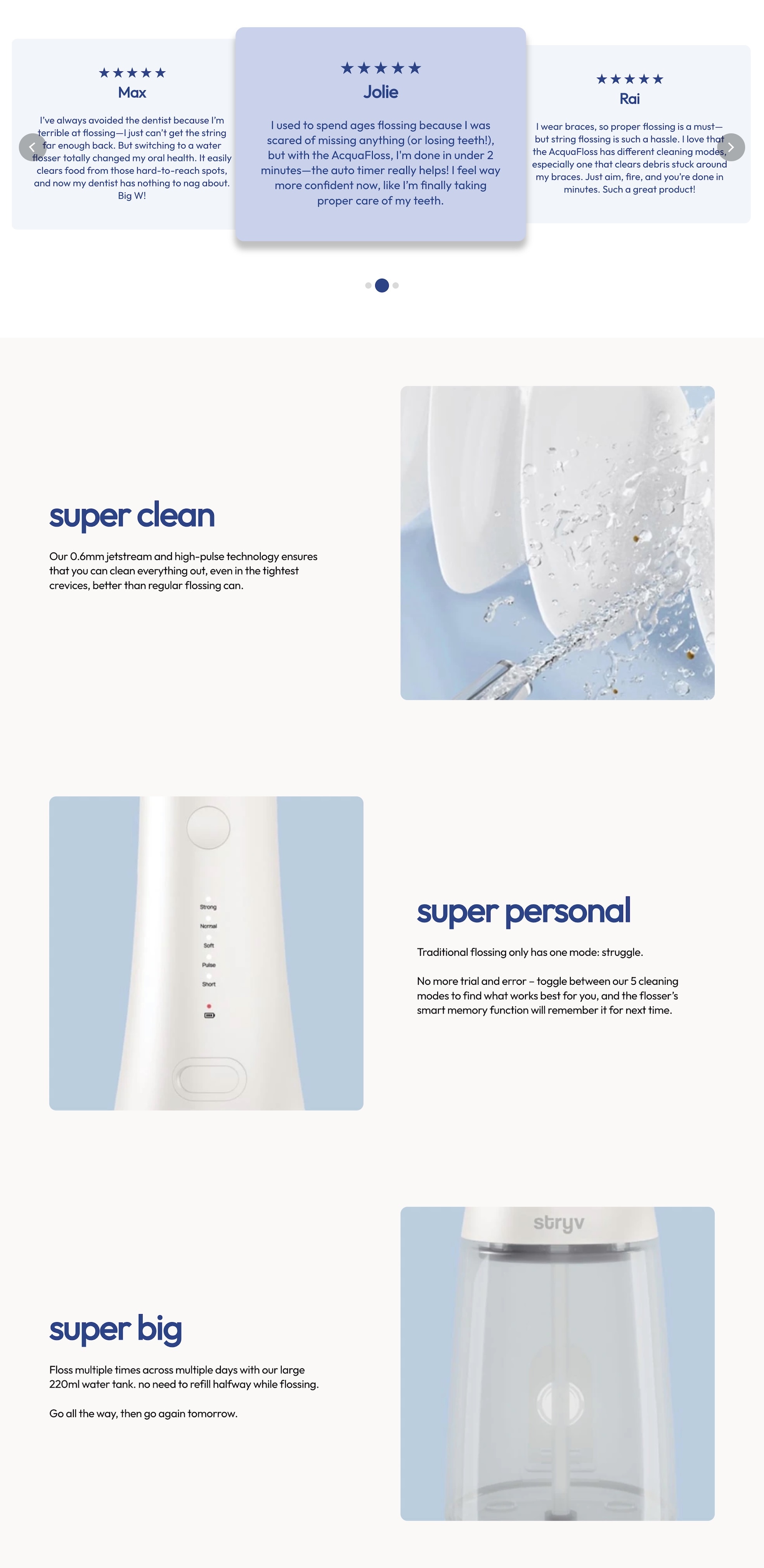 Stryv AquaFloss Home-use water flosser