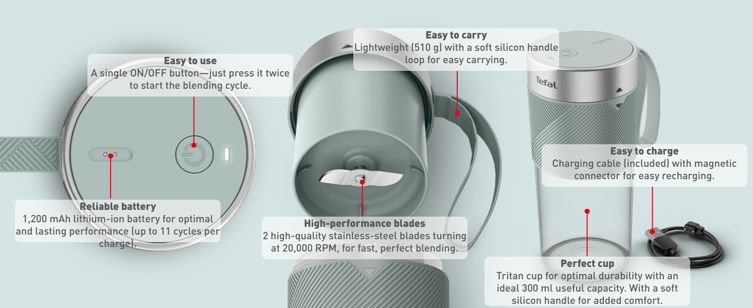TEFAL BL1C04 Light Mix On The GO Blender