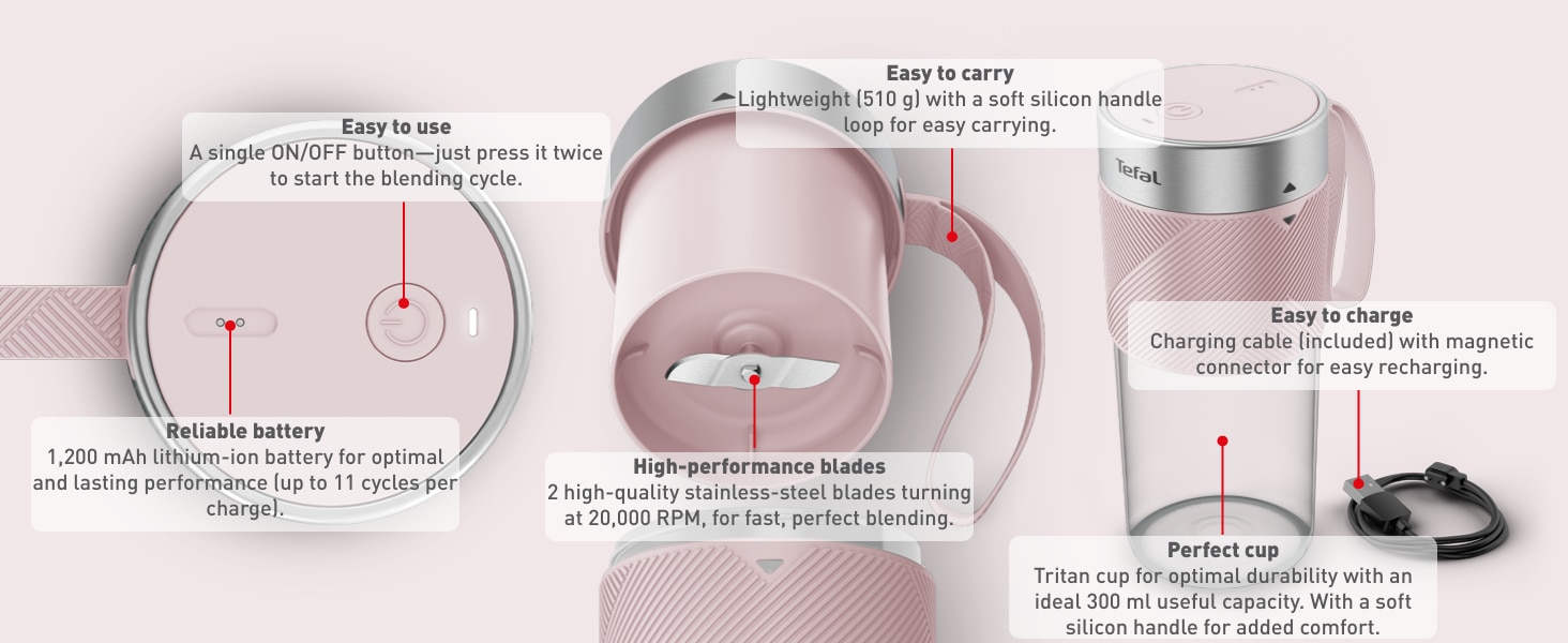 TEFAL BL1C07 Light Mix On The GO Blender