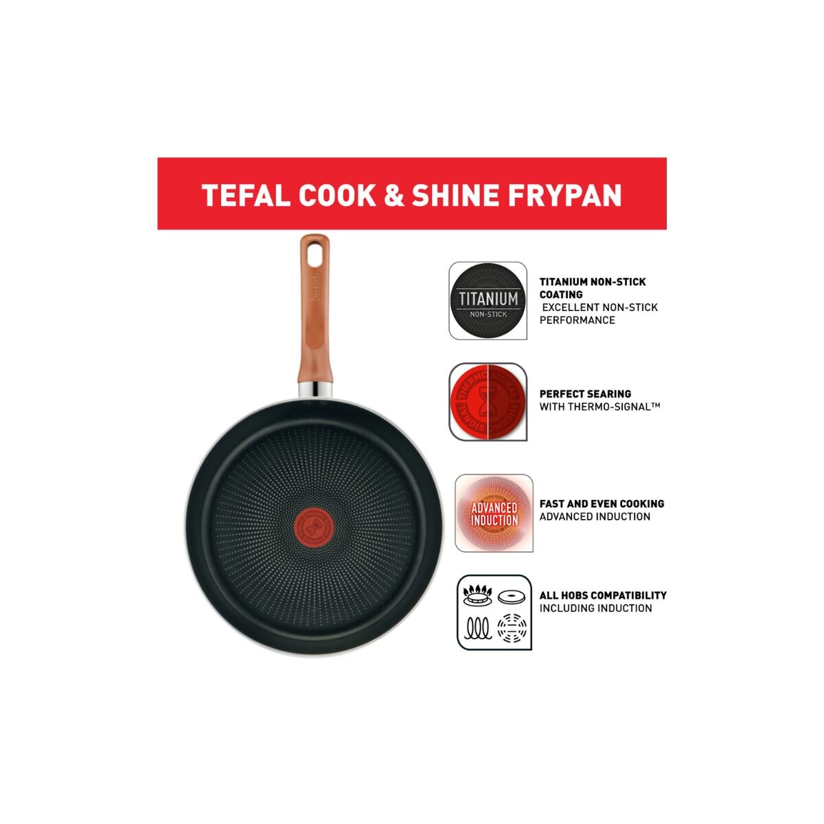 TEFAL 特福 Tefal Cook & Shine 28厘米炒鍋 G8081995 炒鍋
