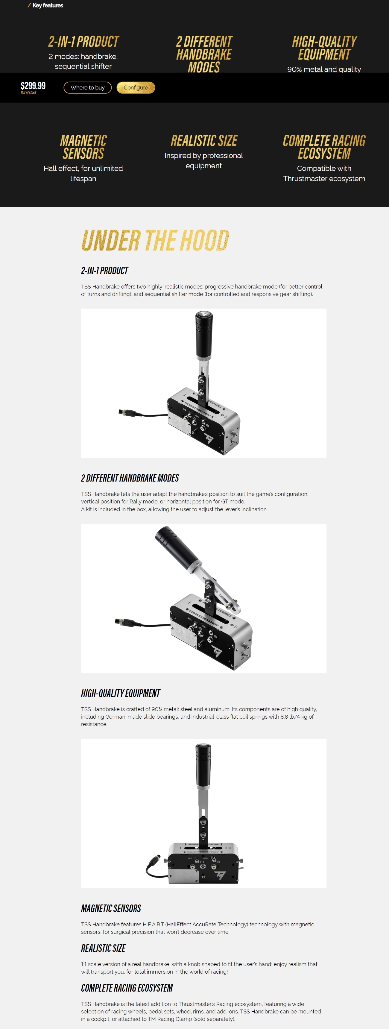 THRUSTMASTER TSS Handbrake 手煞及序列式換檔器 (PC/PS/XB)