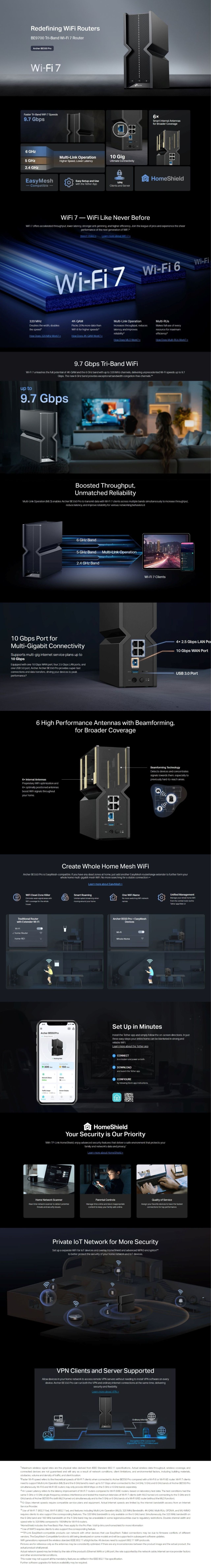 TP-Link Archer BE550 Pro BE9700 三頻 Wi-Fi 7 EasyMesh 路由器