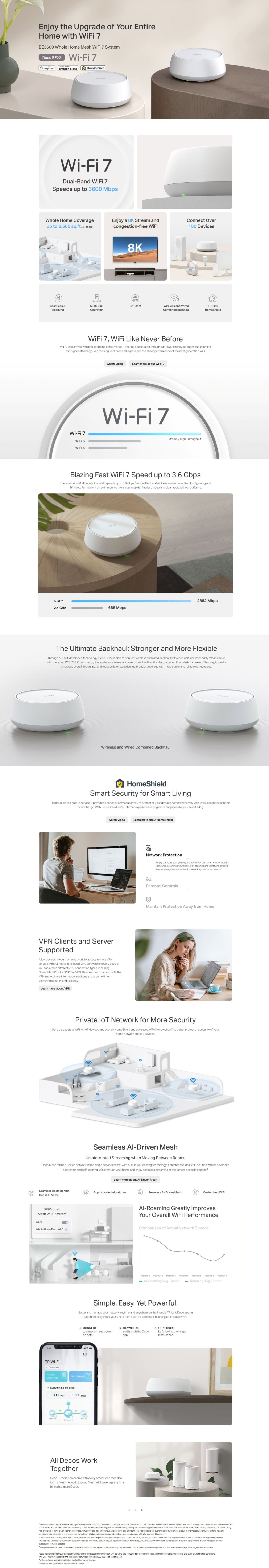 TP-Link Deco BE22 (2-pack) BE3600 Dual Band Wi-Fi 7 Mesh Router