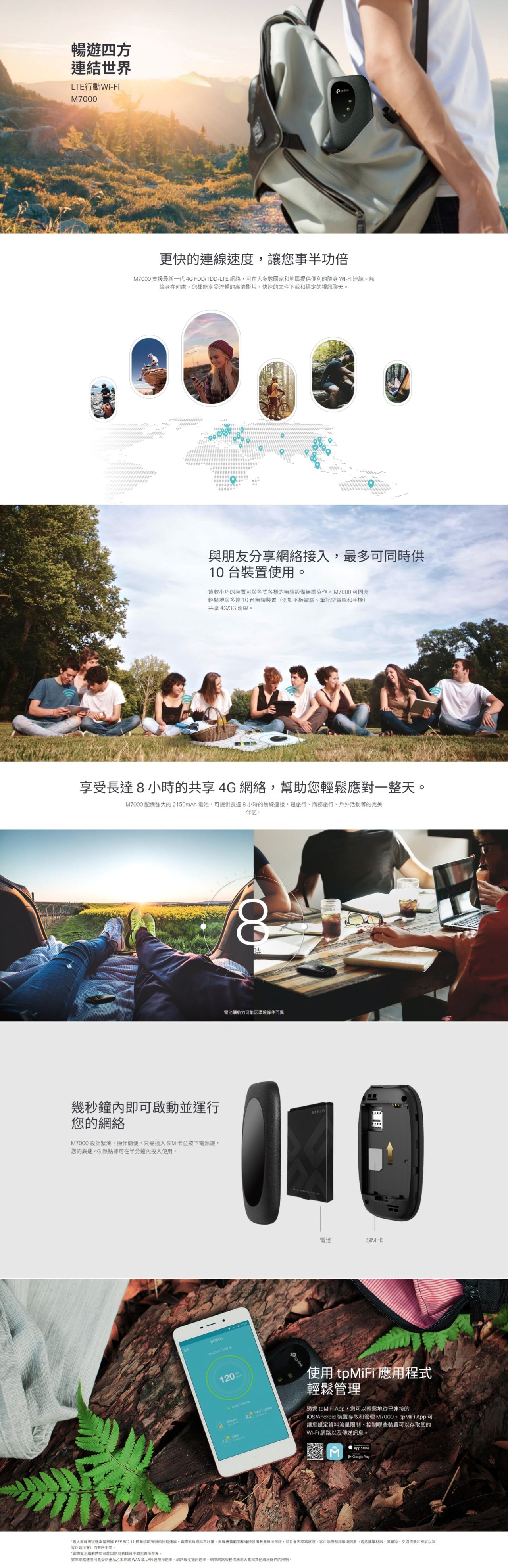 TP-Link M7000 4G LTE 行動 Wi-Fi 分享器