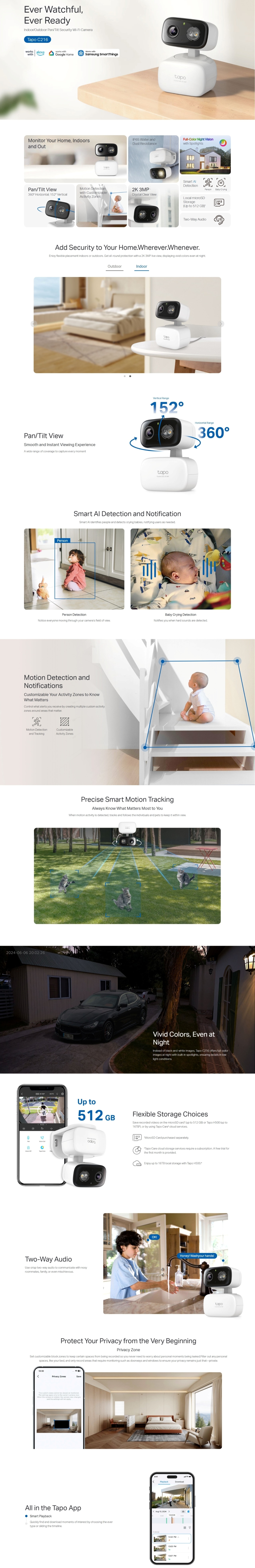 TP-Link Tapo C216 Indoor/Outdoor Wi-Fi Home Security Camera