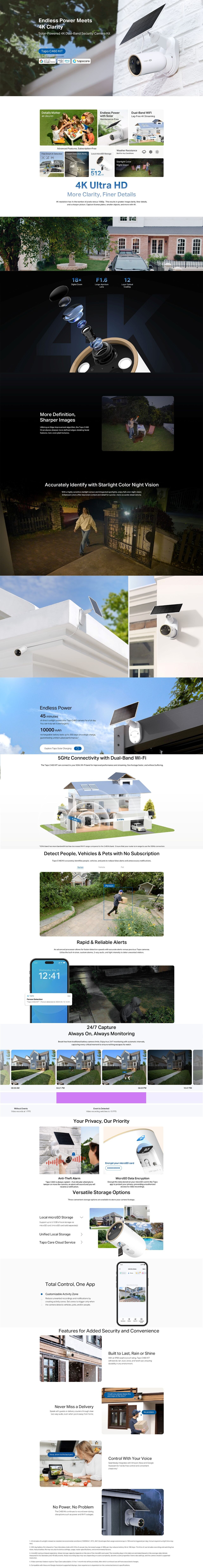 TP-Link Tapo C460 KIT 4K Solar-Powered Security Camera Kit