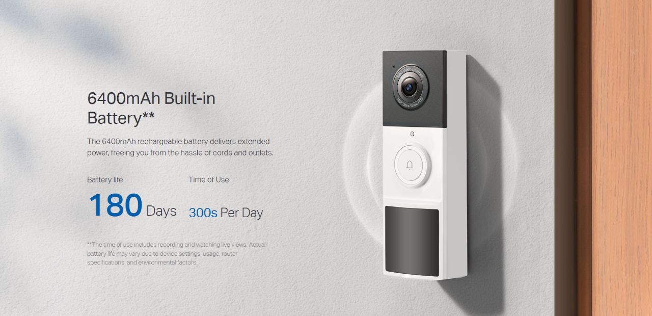TP-Link Tapo D210 2K Battery-Powered Video Doorbell