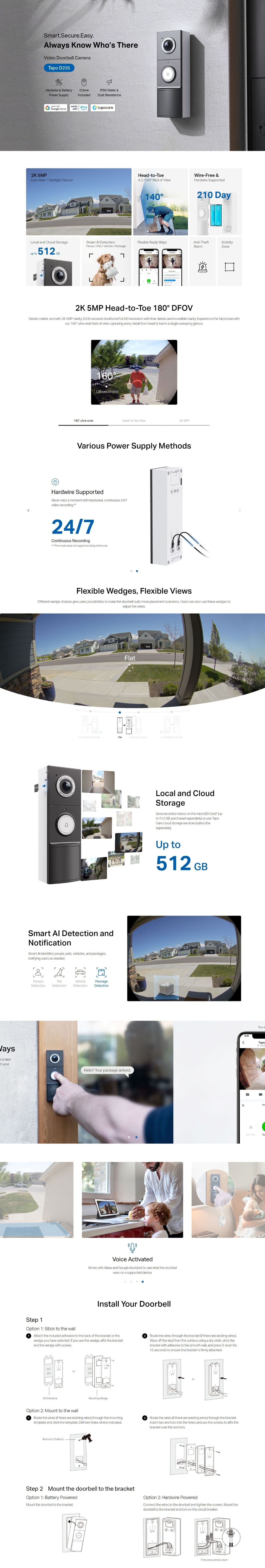 TP-Link Tapo D235 2K 5MP Smart Video Doorbell