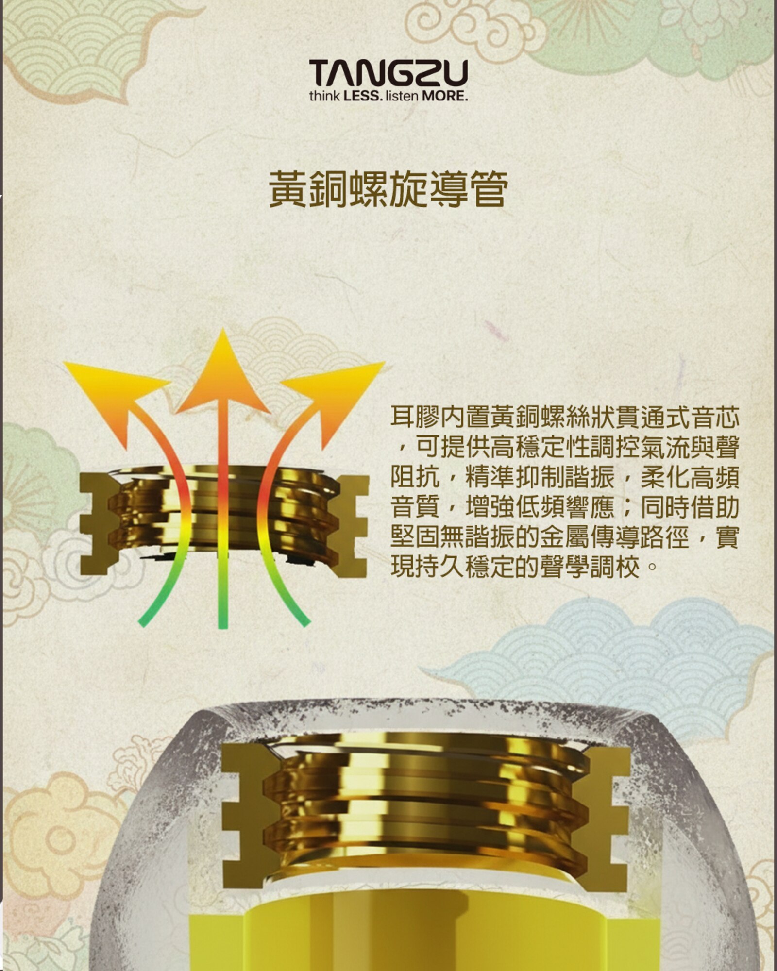 TangZu 唐族 唐三彩貴族篇黃銅版耳塞
