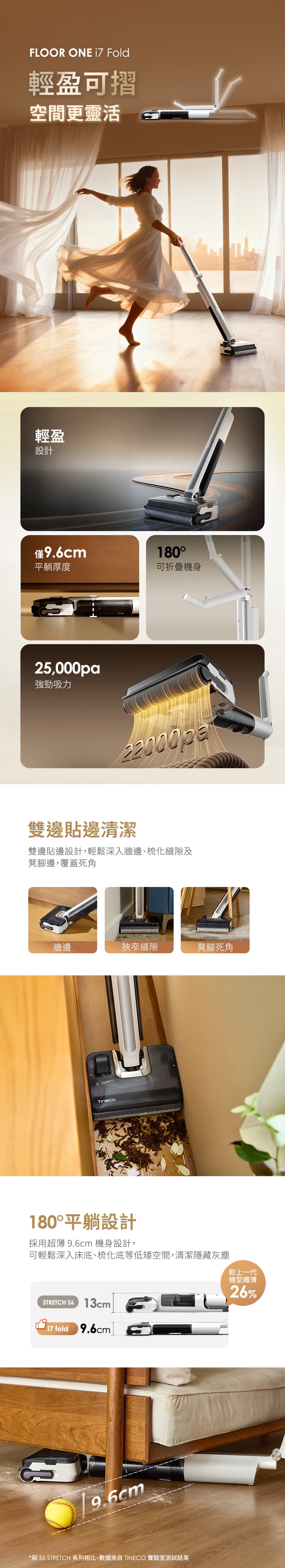 Tineco Floor One i7 Fold 輕盈折疊吸塵洗地機
