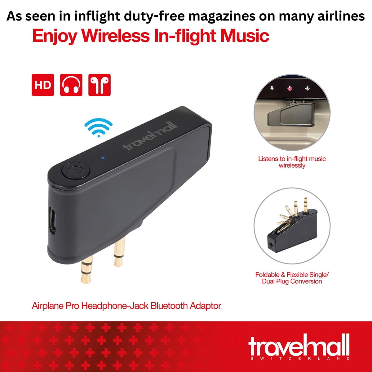 Travelmall 2合1耳機插孔藍牙發射轉換器