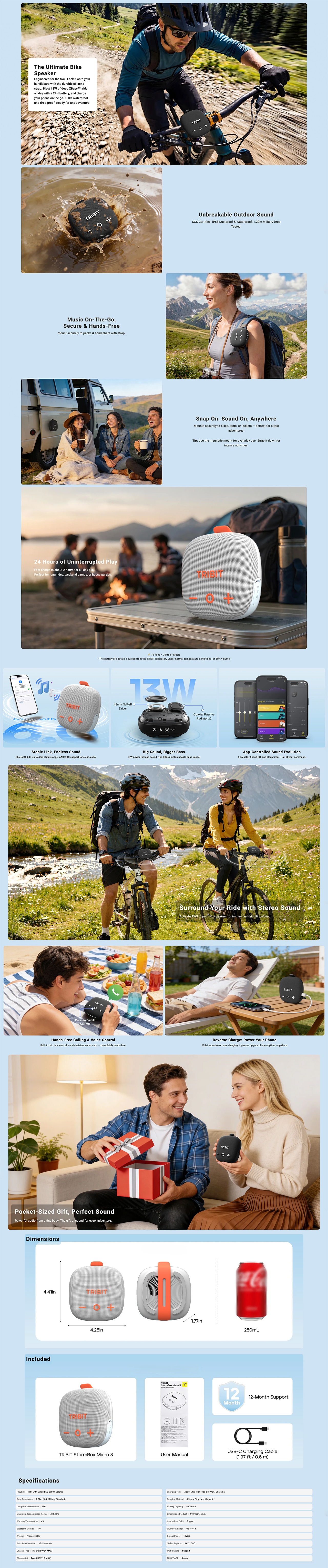 Tribit StormBox Micro 3 Portable Waterpoof Bluetooth Speaker