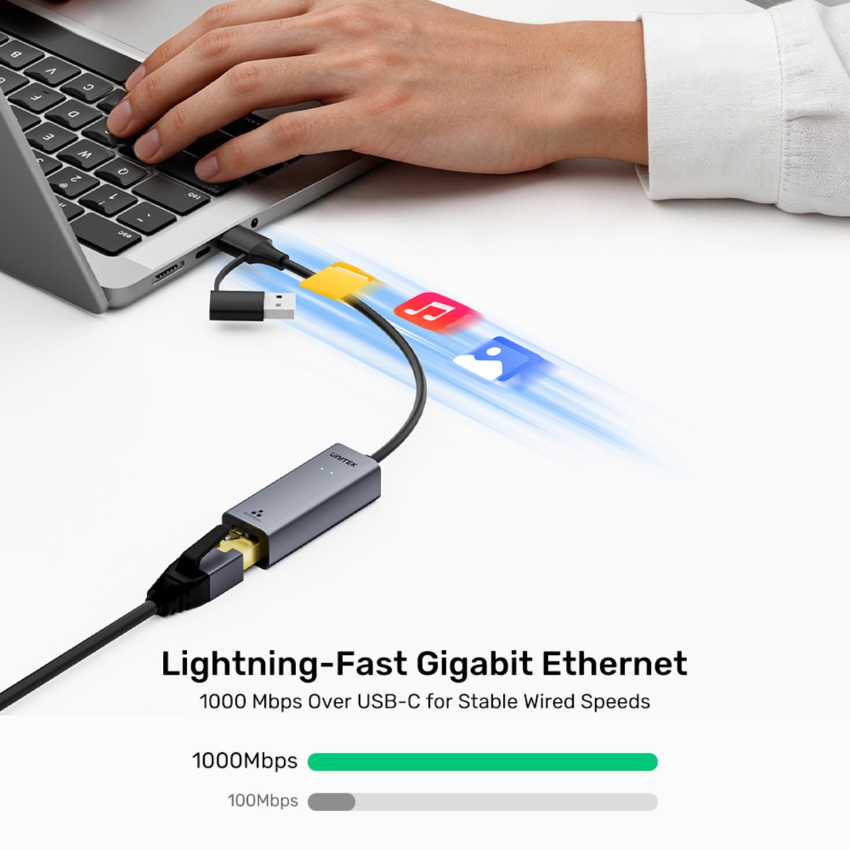 UNITEK Y-3465AGY01 USB to Gigabit Ethernet Adapter