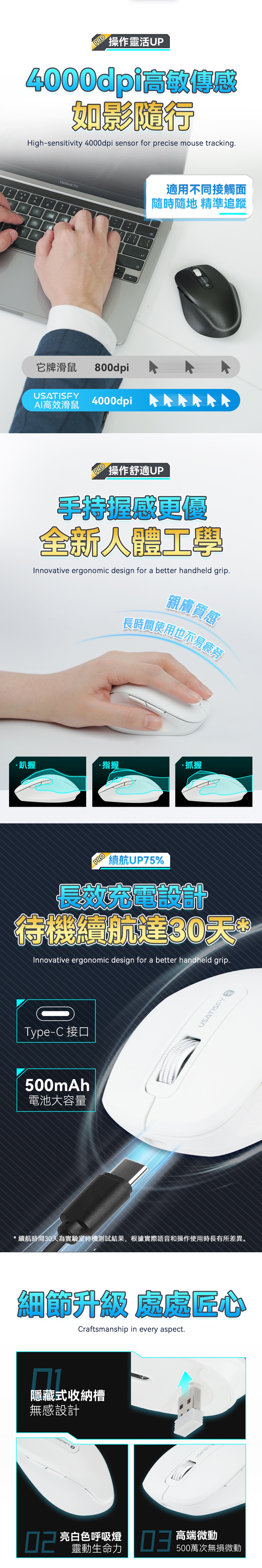 USATISFY wireless AI voice creation translation multi-purpose efficient office mouse PRO 3.0