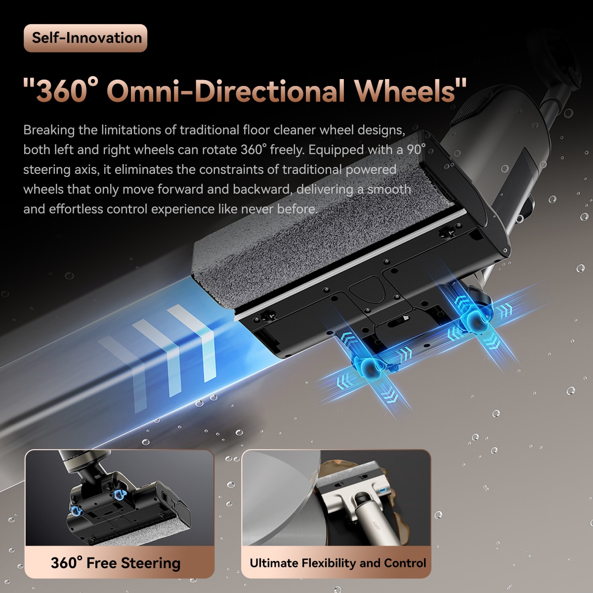UWANT D700「D」Shaped Flat-Lying Deodorizing Wet Dry Vacuum