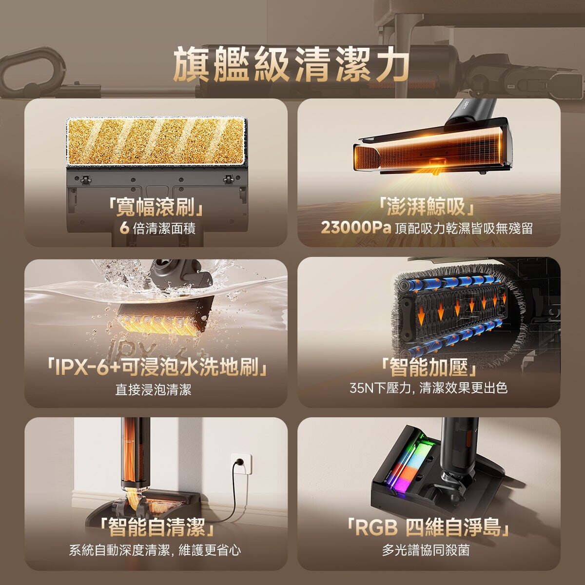 UWANT D700Pro「D」Shaped Flat-Lying Deodorizing Wet Dry Vacuum