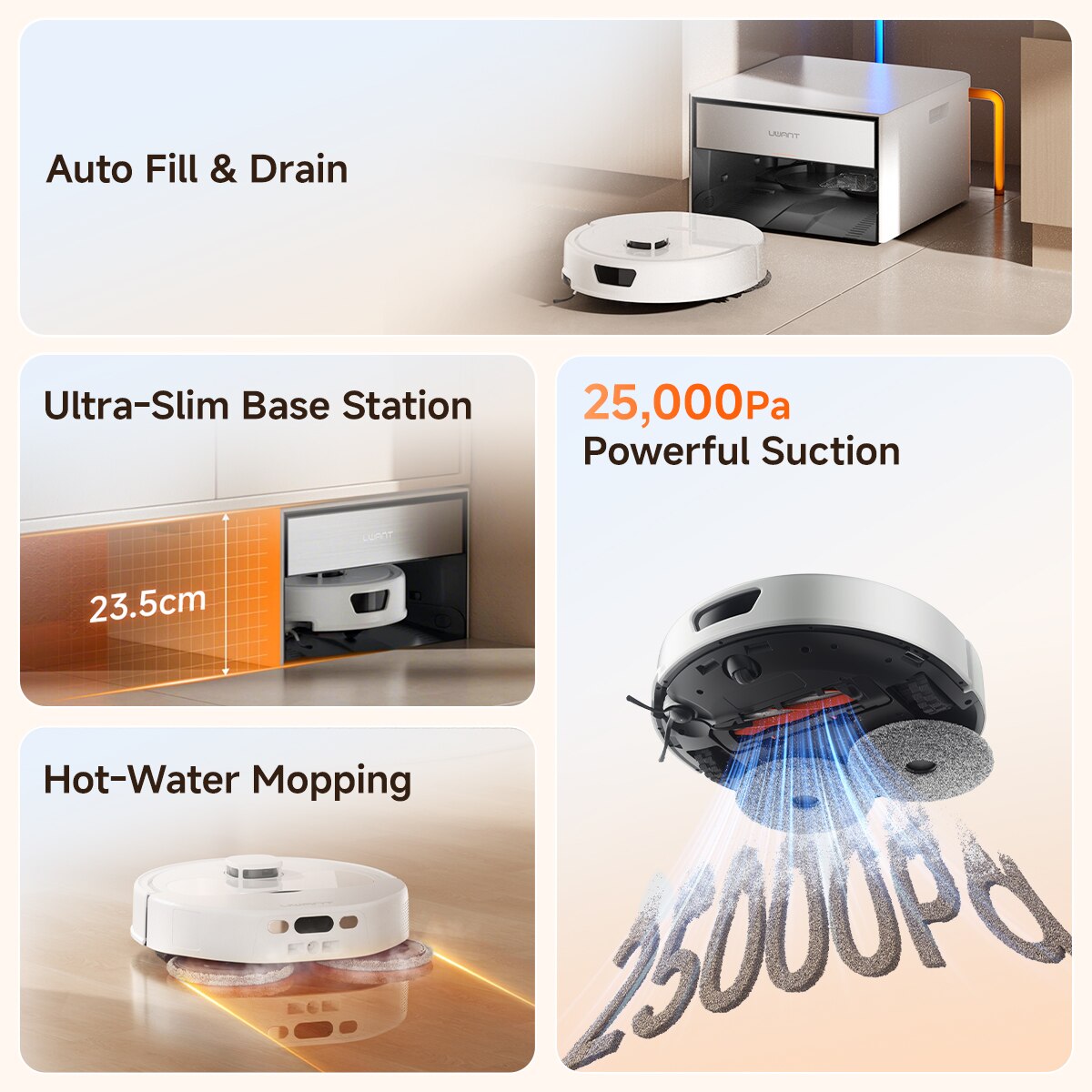 UWANT T300 Ultra-Slim Built-in Robot Vacuum